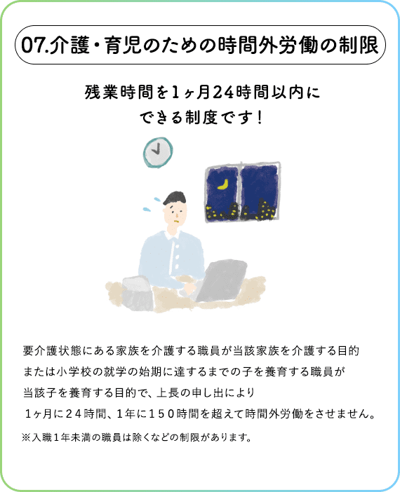 介護・育児のための時間外労働の制限